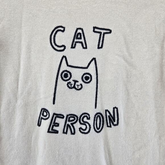 Boden Estella Sweater Womens Small Cat Person Ivory Embroidered Wool Cashmere - Picture 3 of 10